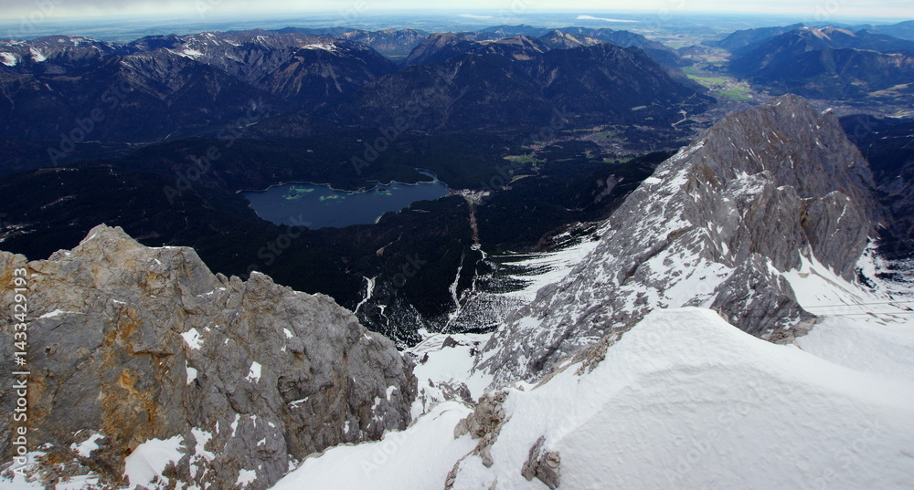 Zugspitze the highest peak of the Wetterstein Mountains and the highest mountain in Germany.