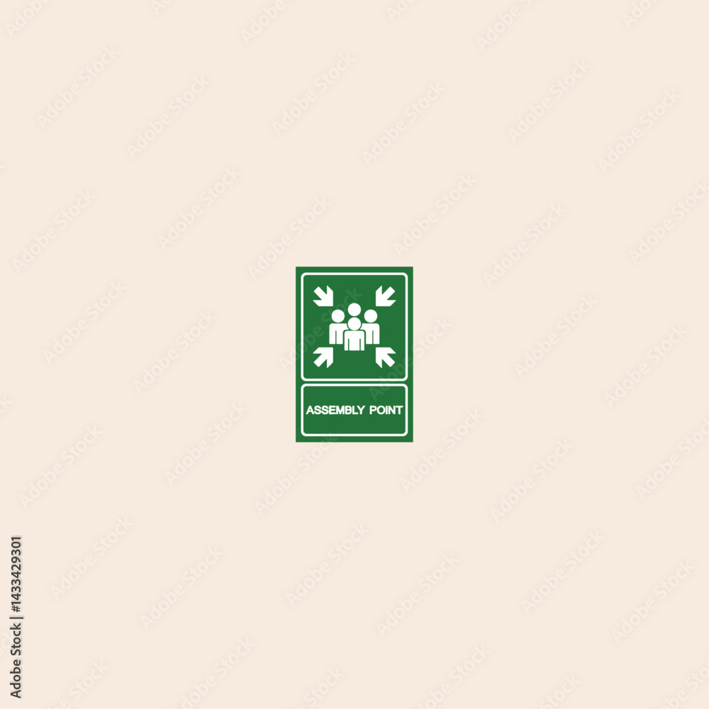 Assembly Point Symbol icon flat vector design. Assembly Point Symbol icon flat vector design.