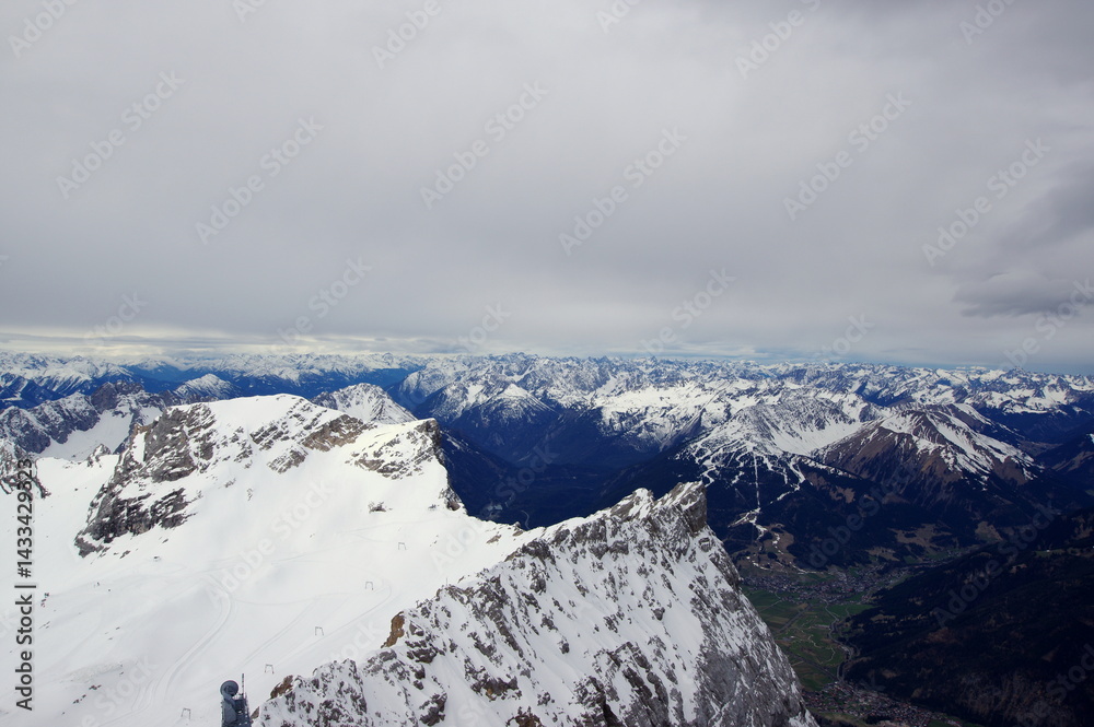 Zugspitze the highest peak of the Wetterstein Mountains and the highest mountain in Germany.
