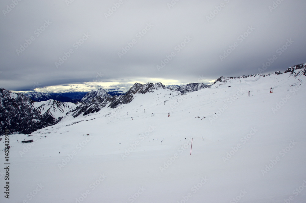 Zugspitze the highest peak of the Wetterstein Mountains and the highest mountain in Germany.