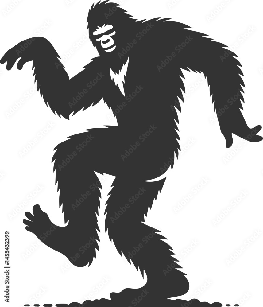 Obraz premium Vector silhouette of a bigfoot