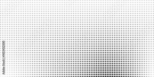Set of halftone dots gradient pattern texture isolated on white background. Straight dotted spots using halftone circle dot raster texture. Vector blot half tone collection.