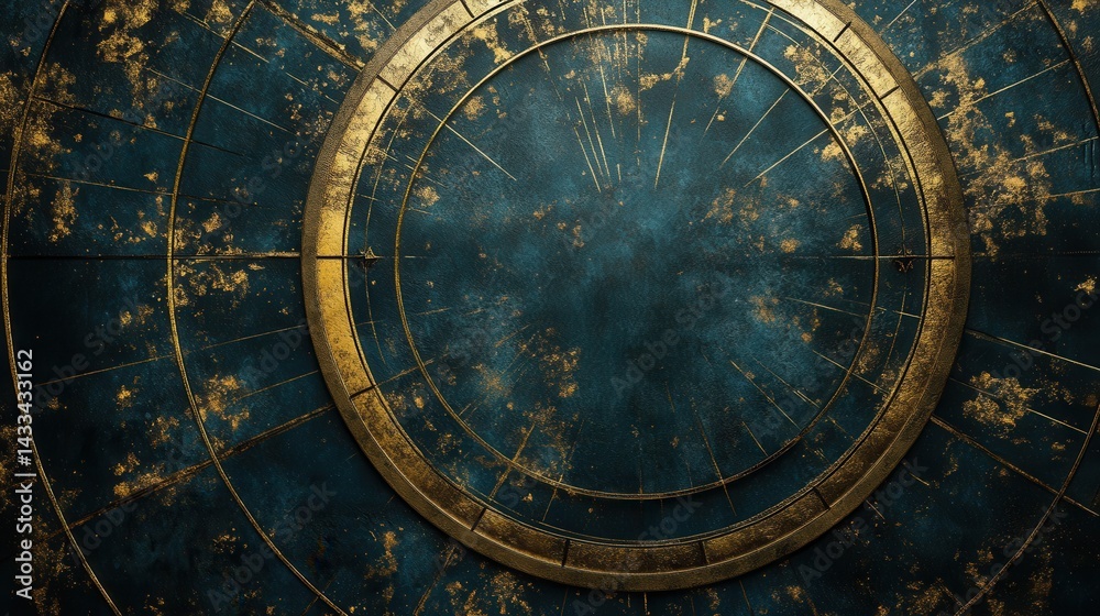 Fototapeta premium Ancient celestial map with gold detailing - low resolution v2-6x Celebrations of Nature
