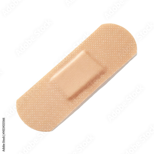 Healing Touch: A close-up captures a single, adhesive bandage, a symbol of care, protection, and the body's natural healing processes. photo