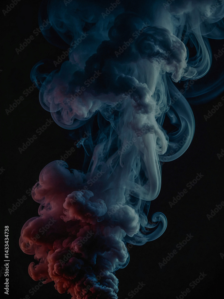 Mysterious smoke swirling in a dark setting, creating intrigue.
