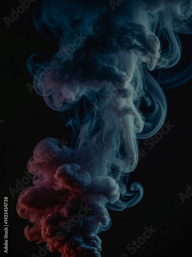 Obraz na płótnie Mysterious smoke swirling in a dark setting, creating intrigue. w salonie