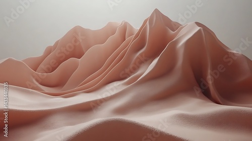 Abstract Peach Fabric Landscape.