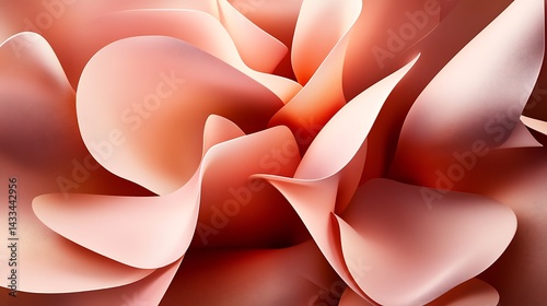 Abstract Peach Paper Curves.