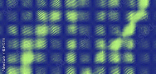 Halftone overlay texture creating a dynamic visual play of moire patterns in vibrant hues
