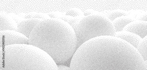 3D rendering of stipple ball texture overlay with soft contours and depth effects