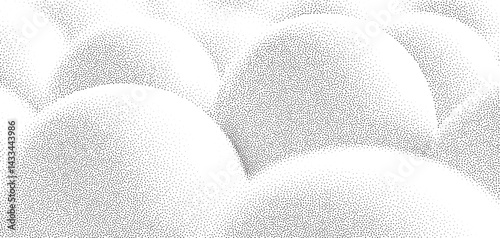 Stippled texture of a three-dimensional surface with a soft and playful appearance