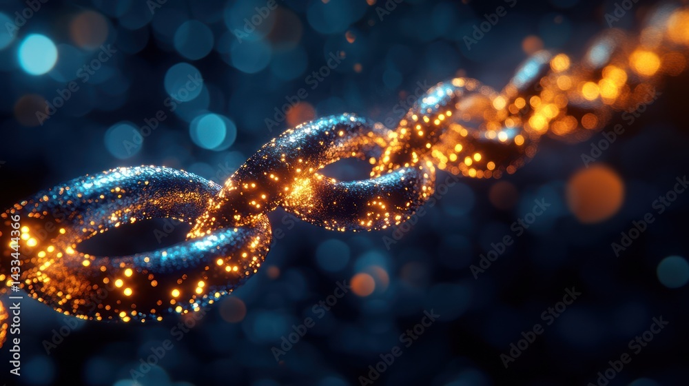 Glowing chain link abstract background. Glowing chain link abstract background.