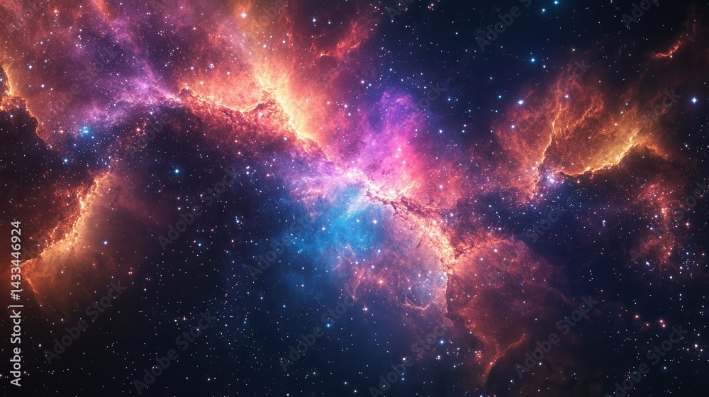 Fototapeta premium Galaxy Cluster Stretching Across Cosmic Void Low Resolution