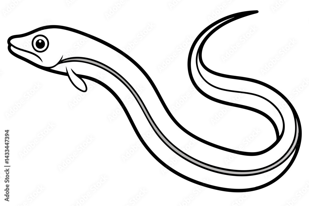 Obraz premium Ribbon Eel Outline Design