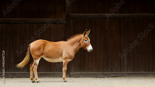 Brown Donkey Standing Beside Wooden Fence