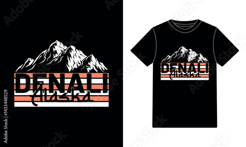 Denali Alaska Vintage Mountain T-shirt Design