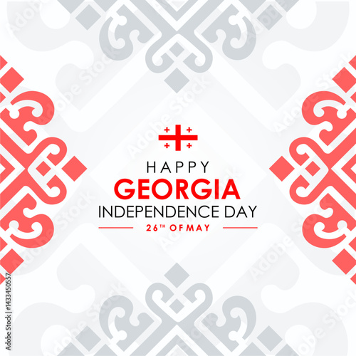 Georgian Independence Day. Georgia independence day greeting card, banner, vector illustration.
Georgian holiday 26th of May design template with unique patterns.