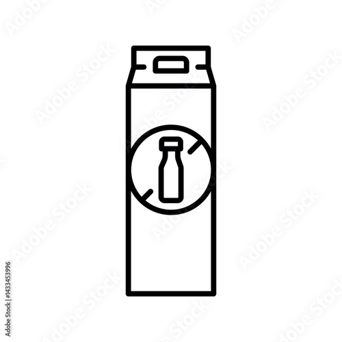 Lactose free black line icon for digital and print projects.