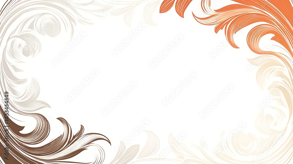 Fototapeta premium Floral Frame with White Background.