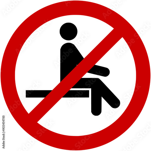 No sitting sign