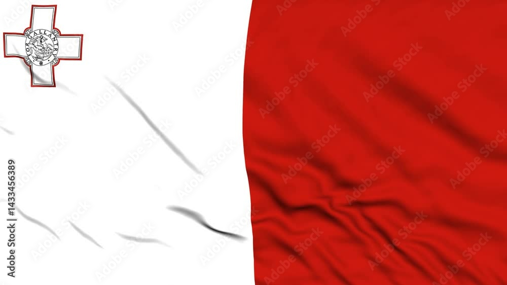 National flag of Malta. Seamless flag Malta waving in the wind