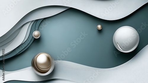 Abstract Pearl Waves Background.