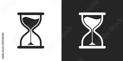Hourglass icon, classic sand timer symbol for time management and countdown concepts icon vector design