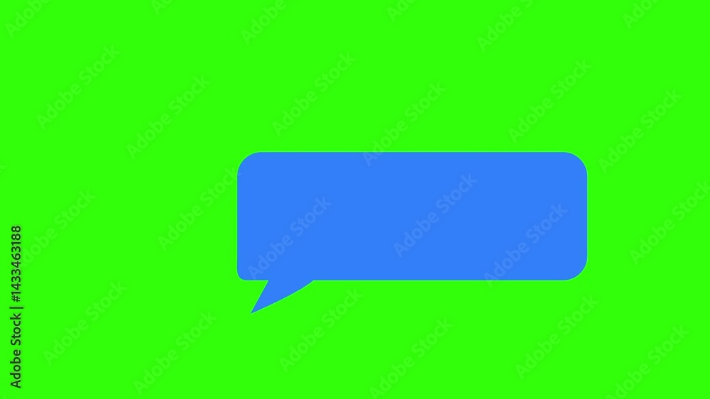Message bubble white and blue color pop up animation on green screen. Message bubble white and blue color pop up animation on green screen.