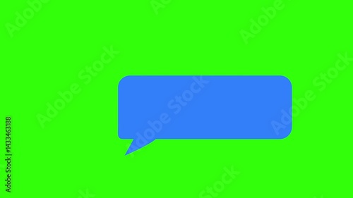 Message bubble white and blue color pop up animation on green screen.