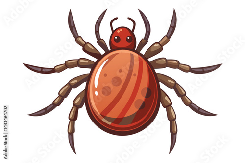Illustration of tick animal on white.