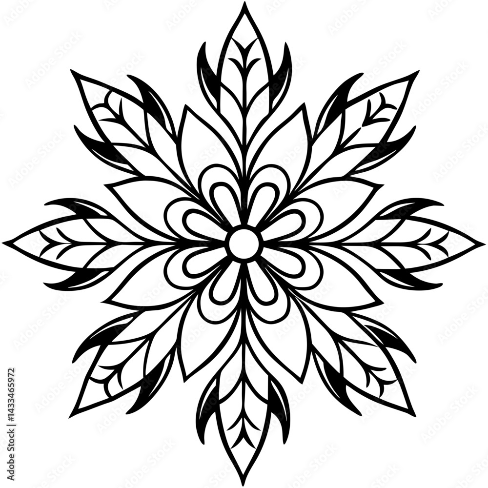 Elegant feathered mandala art Elegant feathered mandala art