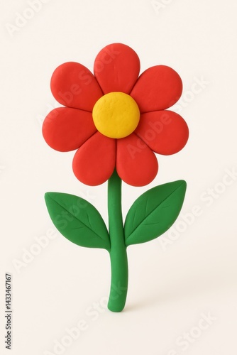 flower made of plasticine on a white background