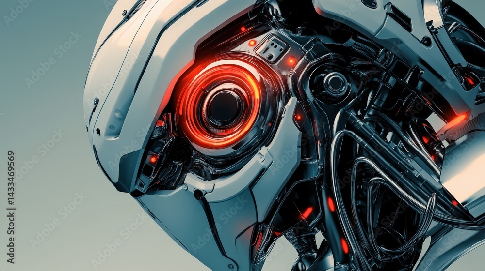 Fototapeta premium robotic vector with high-tech details and metallic textures.