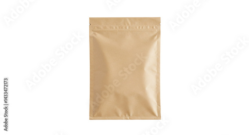 Minimal kraft paper pouch with seal for eco-friendly product storage or food packaging