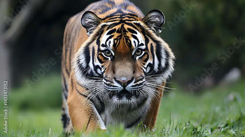 Tiger In Grassy Meadow