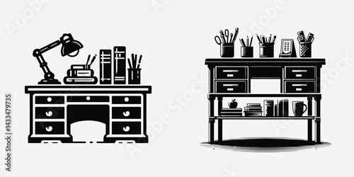 A Desk shelf. Stationary graphic design. Desktop ledge elevating workspace organizer providing study home office improvement.