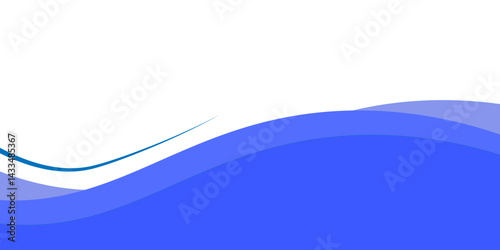 Blue footer separator, modern divider shape vector illustration
