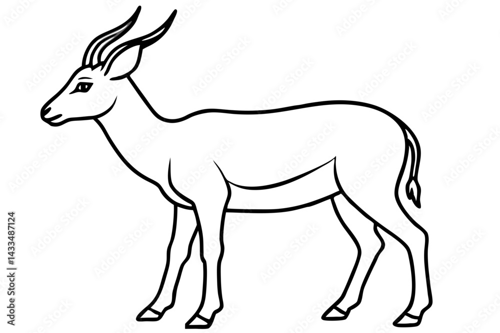 Fototapeta premium Saiga Antelope Outline Art