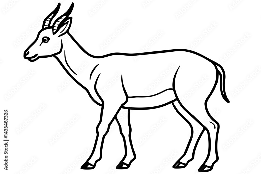 Fototapeta premium Saiga Antelope Outline Art
