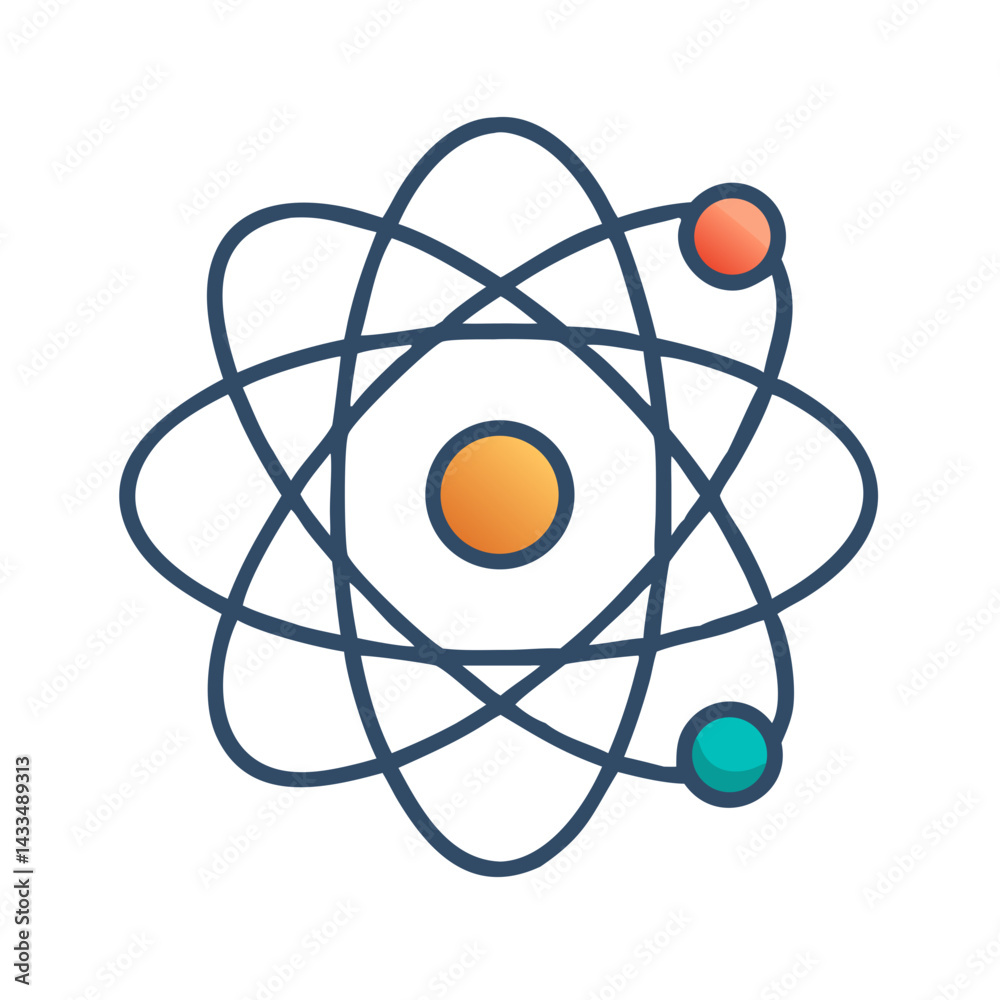 Atomic Orbit Model Icon Design Atomic Orbit Model Icon Design