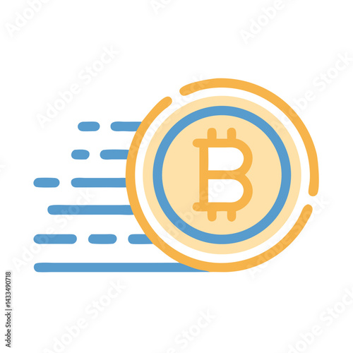 Bitcoin Cryptocurrency Coin Icon Design