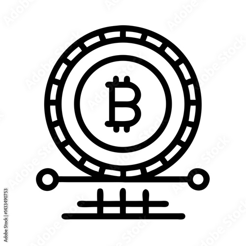 Bitcoin Cryptocurrency Coin Icon Design
