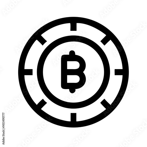 Bitcoin Cryptocurrency Coin Icon Design