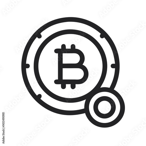 Bitcoin with Circle Mark Icon Design