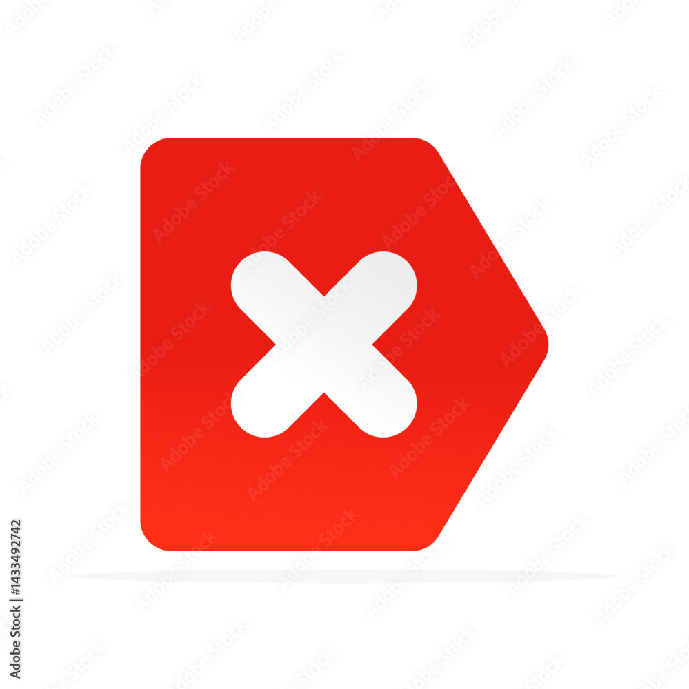 Fototapeta premium delete icon, colored flat vector. modern and minimalist design.