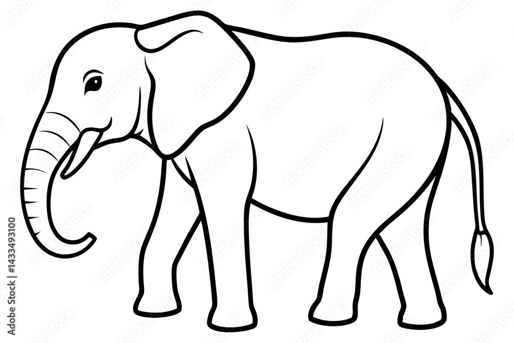 Obraz premium Simple Elephant Line Design