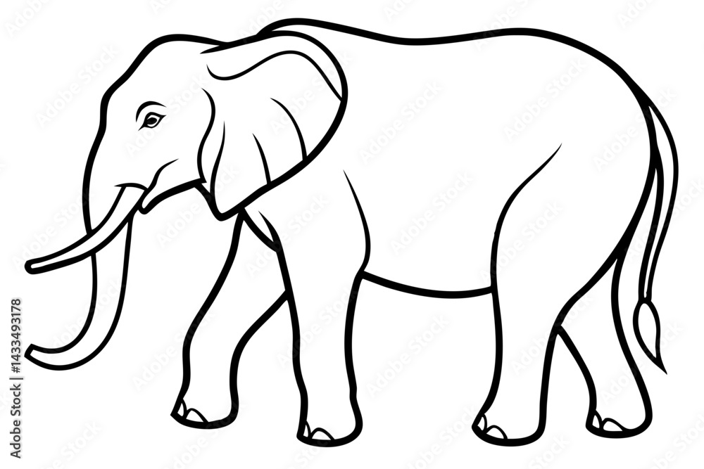 Fototapeta premium Simple Elephant Line Design