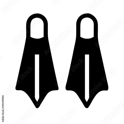 Diving Fins Side View Icon Design