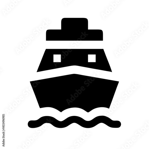 Ferry Boat on Water Icon Design