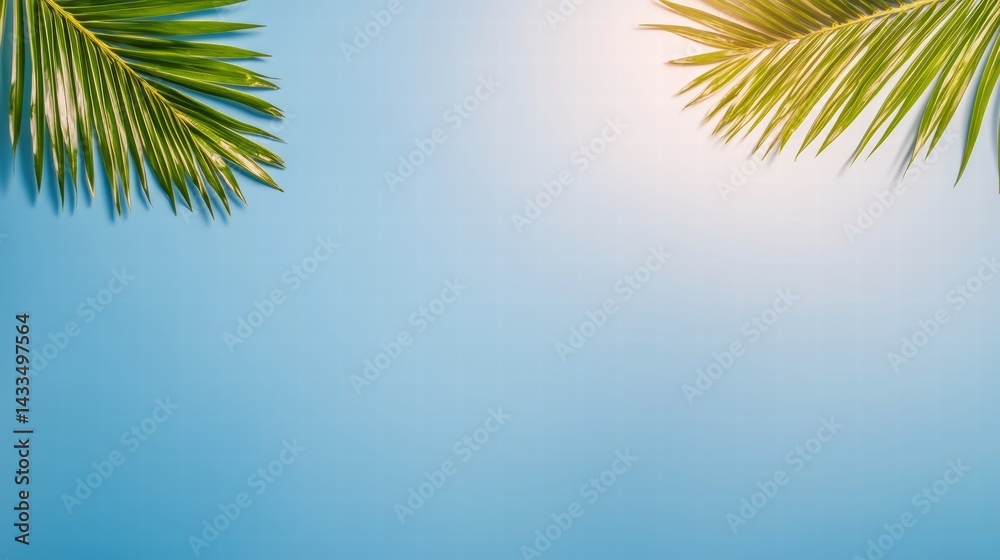 Fototapeta premium Majestic palm tree standing tall against a clear blue sky creating a tropical paradise vibe